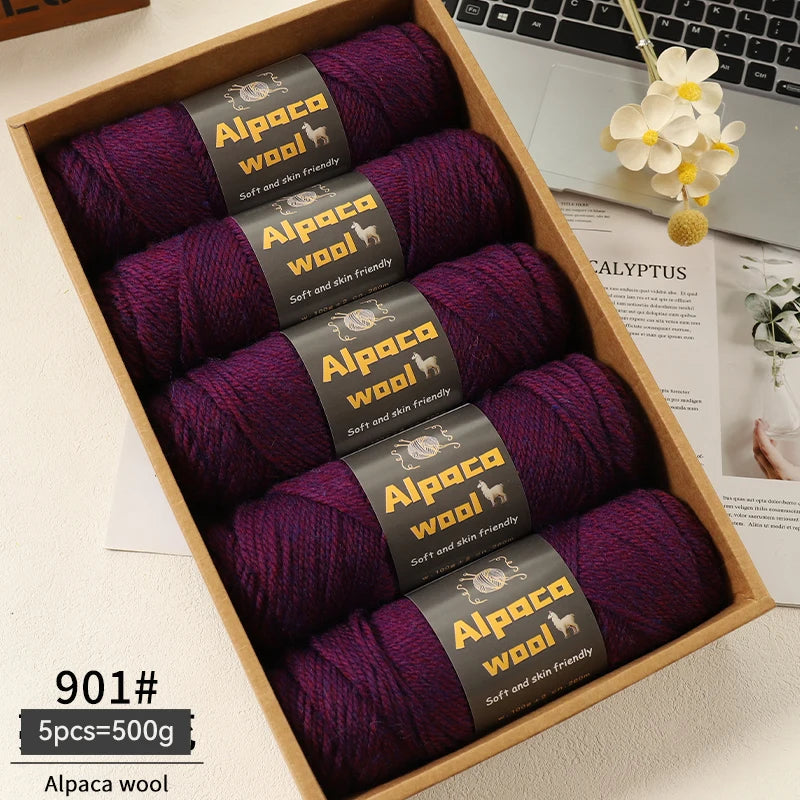 500g Alpaca Wool 245 Chunky Knitting Yarn | 5Pcs/Pack