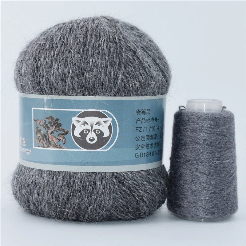 Mink Fur Yarn for Knitting and Crochet 2-Ply | 1 Skein 340 M 50+20g
