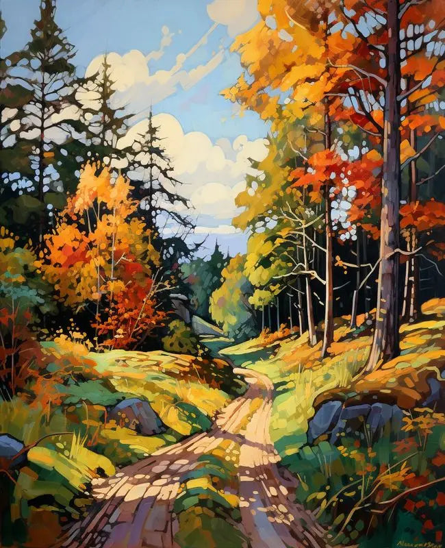 RUOPOTY Painting By Numbers Diy Forest Path Paint By Numbers Landscape Kit For Adults Decorative