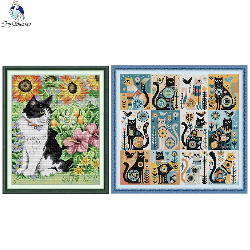 Joy Sunday Cross Stitch Kit Animal Style Pattern Stamped Counted Canvas 11CT 14CT 16CT DIY Embroidery Set Home Decor - 20250509