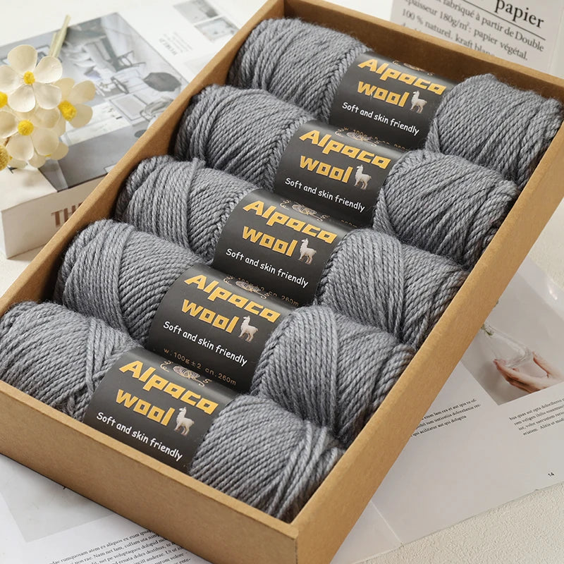 500g Alpaca Wool 245 Chunky Knitting Yarn | 5Pcs/Pack