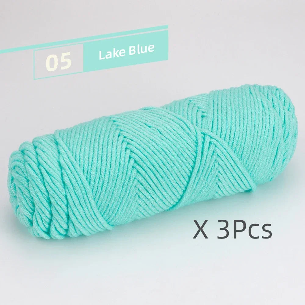 Light Worsted Soft Cotton Yarn | Pack of 3 Pcs-300g/10.5oz