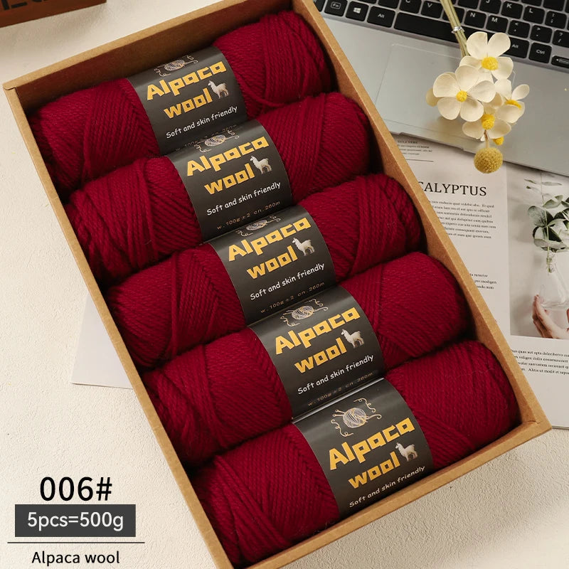500g Alpaca Wool 245 Chunky Knitting Yarn | 5Pcs/Pack