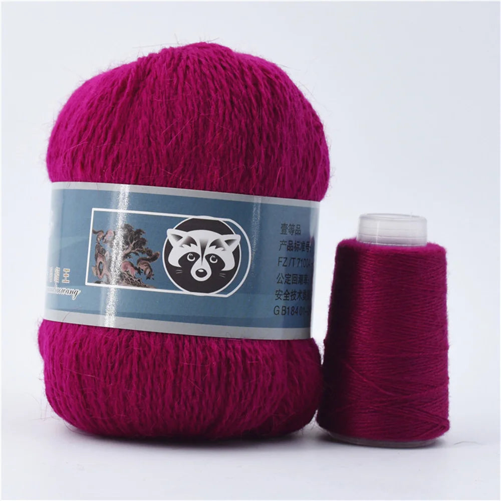 Mink Fur Yarn for Knitting and Crochet 2-Ply | 1 Skein 340 M 50+20g
