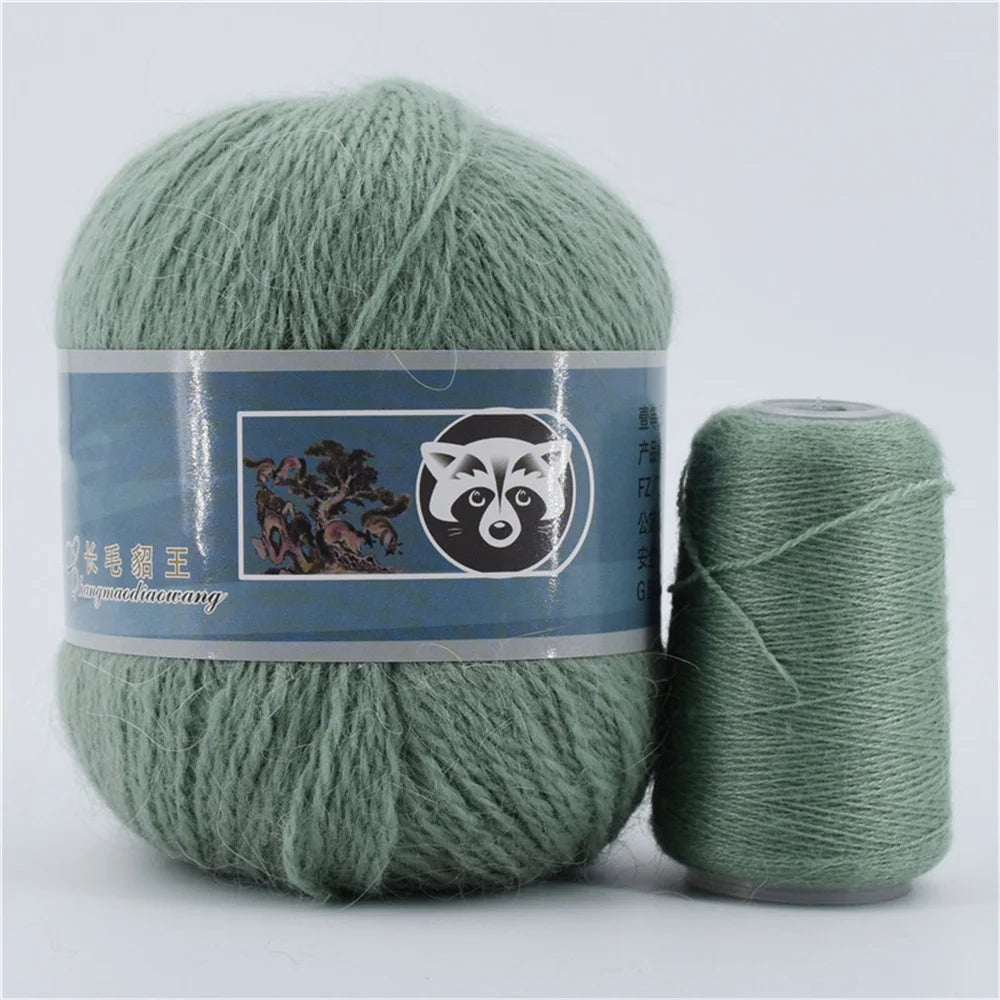 Mink Fur Yarn for Knitting and Crochet 2-Ply | 1 Skein 340 M 50+20g