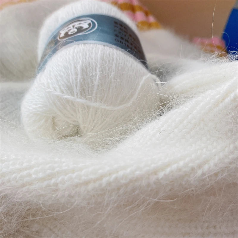 Mink Fur Yarn for Knitting and Crochet 2-Ply | 1 Skein 340 M 50+20g