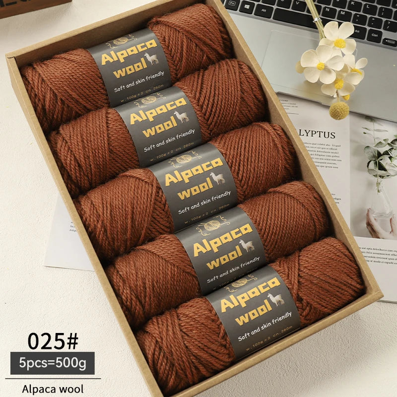 500g Alpaca Wool 245 Chunky Knitting Yarn | 5Pcs/Pack