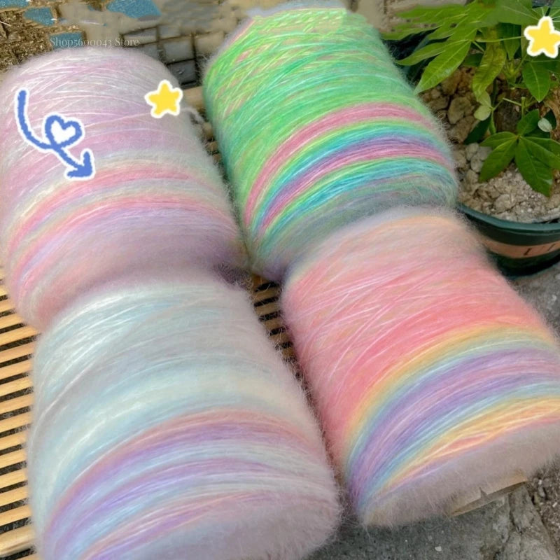 500g/roll Gradient Wool Mohair Yarn