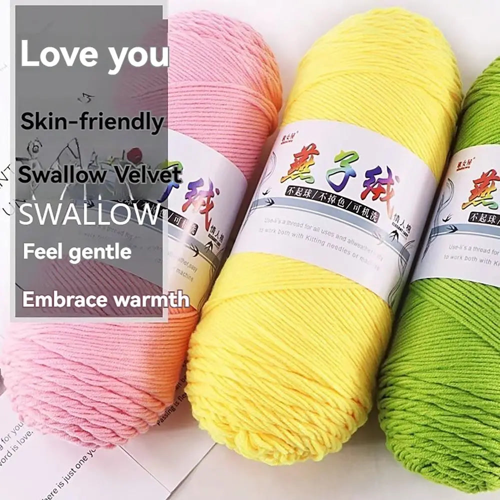 200g/pc Handmade Hand Woven Milk Cotton Yarn