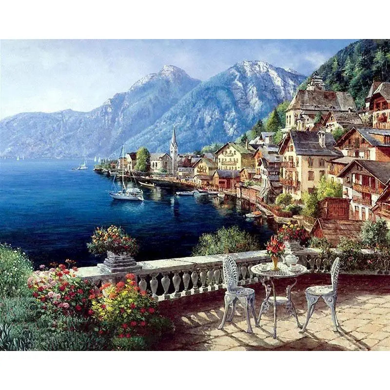 GATYZTORY Painting By Numbers Landscape Paint Canvas Picture Oil Painting By Number Coloring HandPainted For Adults Home Decor