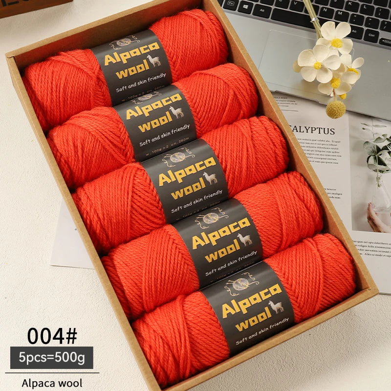 500g Alpaca Wool 245 Chunky Knitting Yarn | 5Pcs/Pack