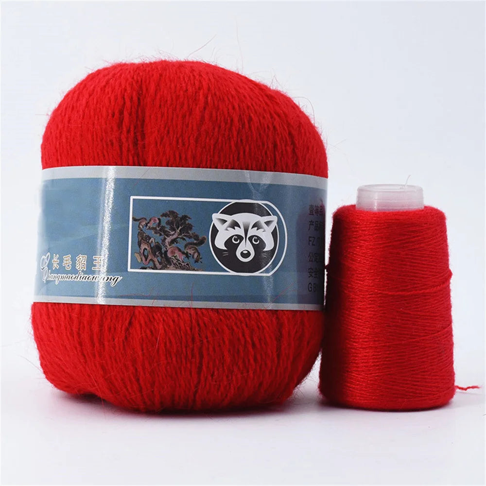 Mink Fur Yarn for Knitting and Crochet 2-Ply | 1 Skein 340 M 50+20g