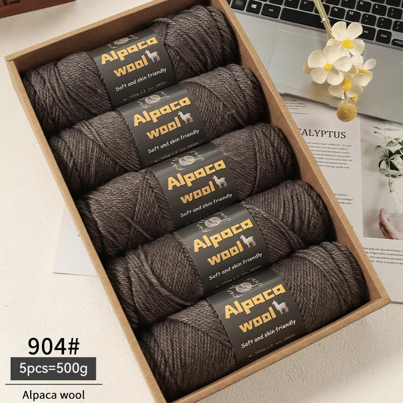 500g Alpaca Wool 245 Chunky Knitting Yarn | 5Pcs/Pack