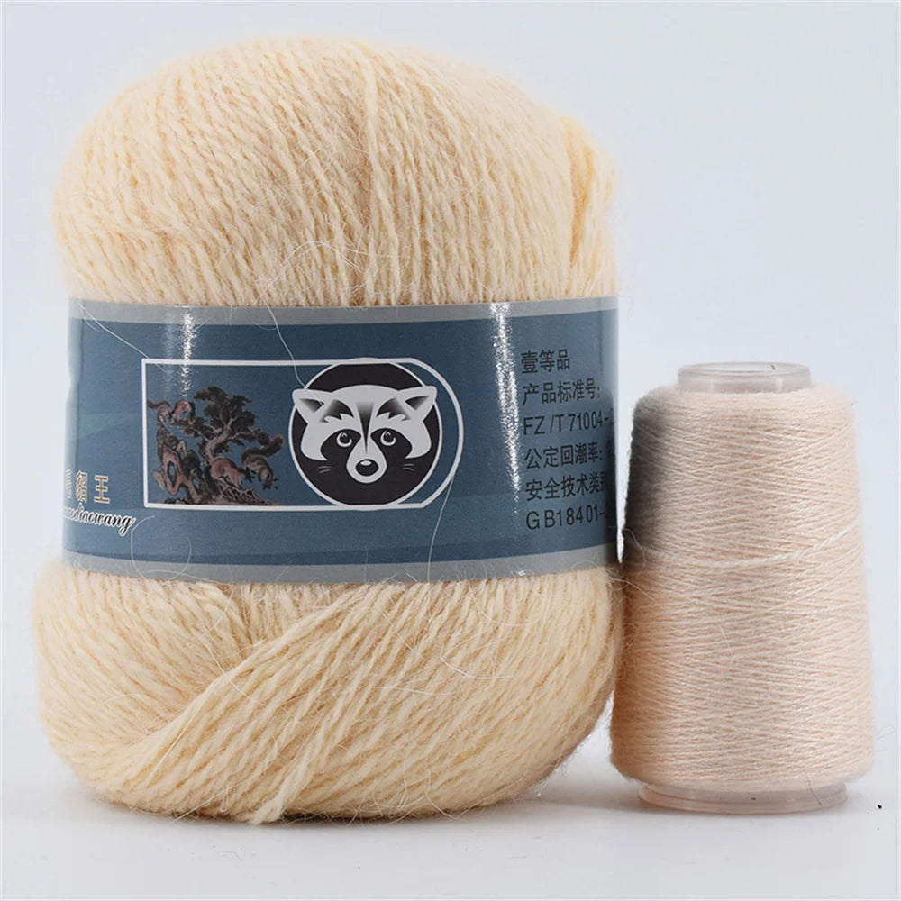 Mink Fur Yarn for Knitting and Crochet 2-Ply | 1 Skein 340 M 50+20g