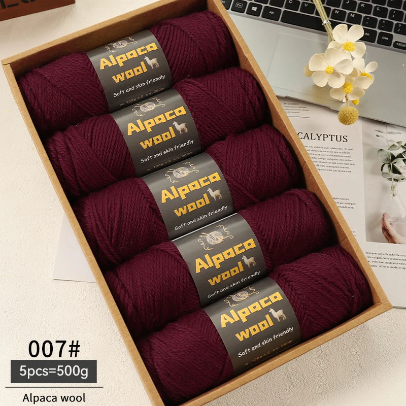 500g Alpaca Wool 245 Chunky Knitting Yarn | 5Pcs/Pack