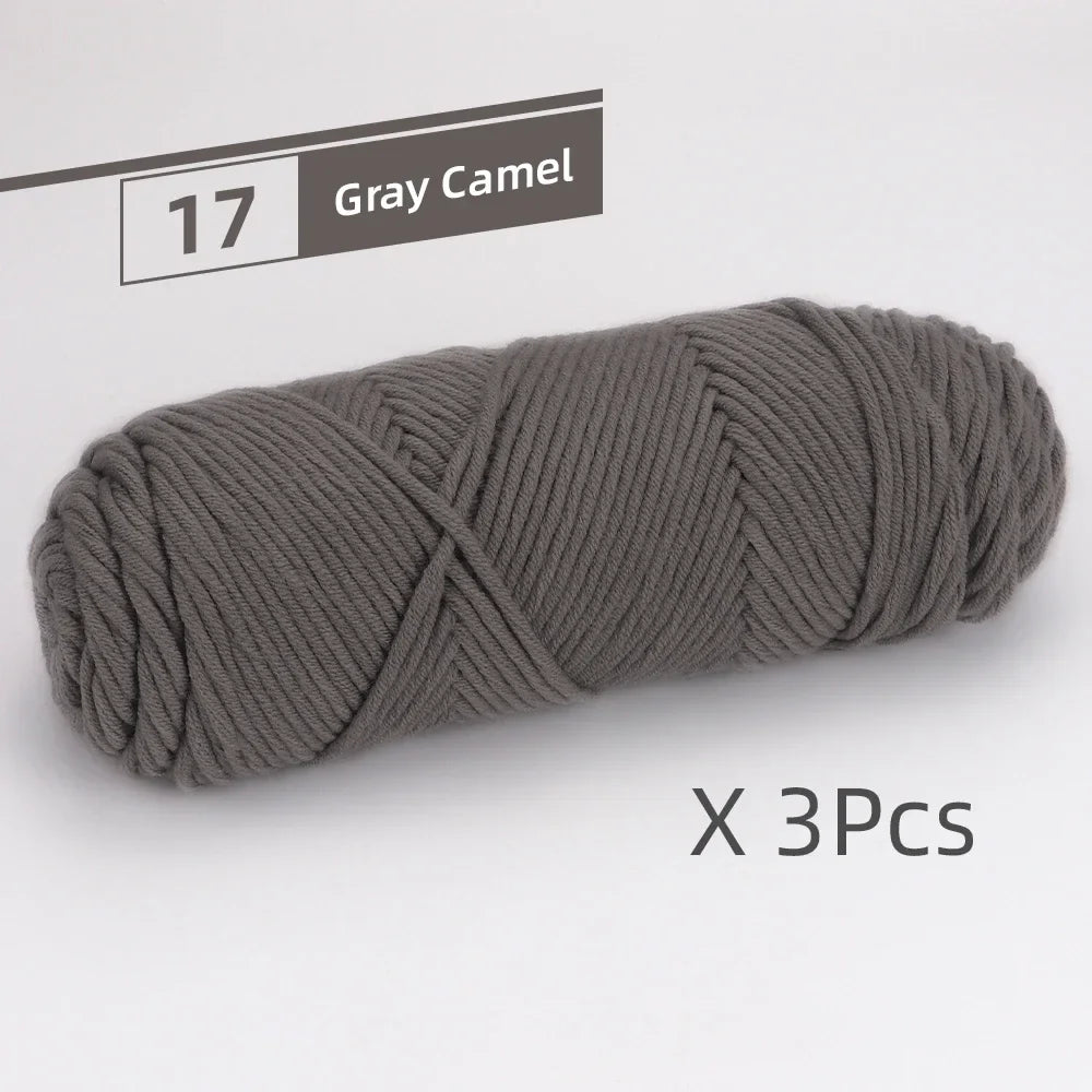 Light Worsted Soft Cotton Yarn | Pack of 3 Pcs-300g/10.5oz