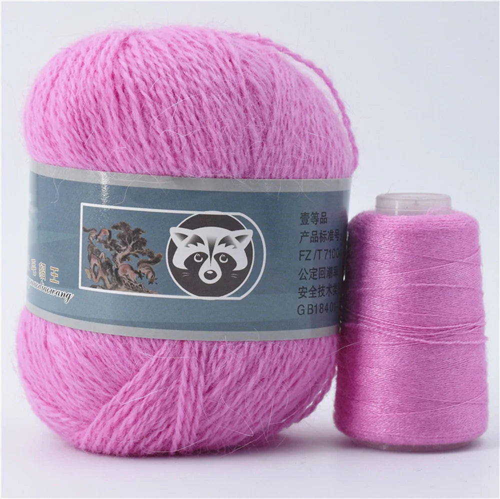Mink Fur Yarn for Knitting and Crochet 2-Ply | 1 Skein 340 M 50+20g