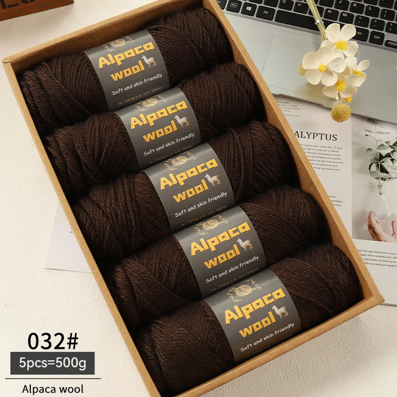 500g Alpaca Wool 245 Chunky Knitting Yarn | 5Pcs/Pack