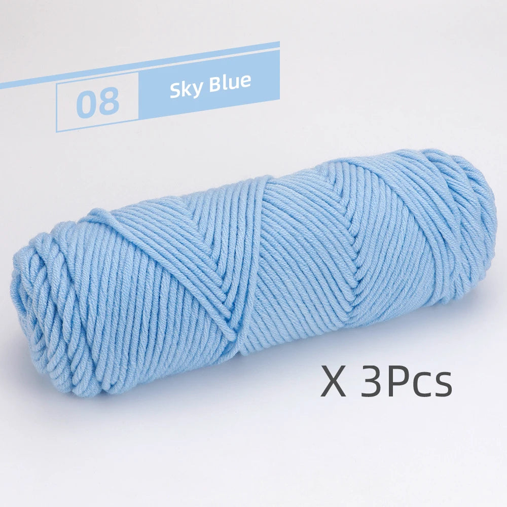 Light Worsted Soft Cotton Yarn | Pack of 3 Pcs-300g/10.5oz