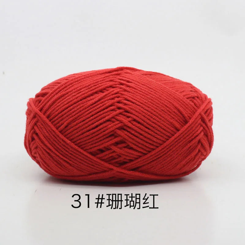40-50g/Set 4ply Milk Cotton(80%) Knitting Yarn