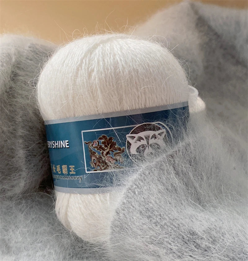 Mink Fur Yarn for Knitting and Crochet 2-Ply | 1 Skein 340 M 50+20g