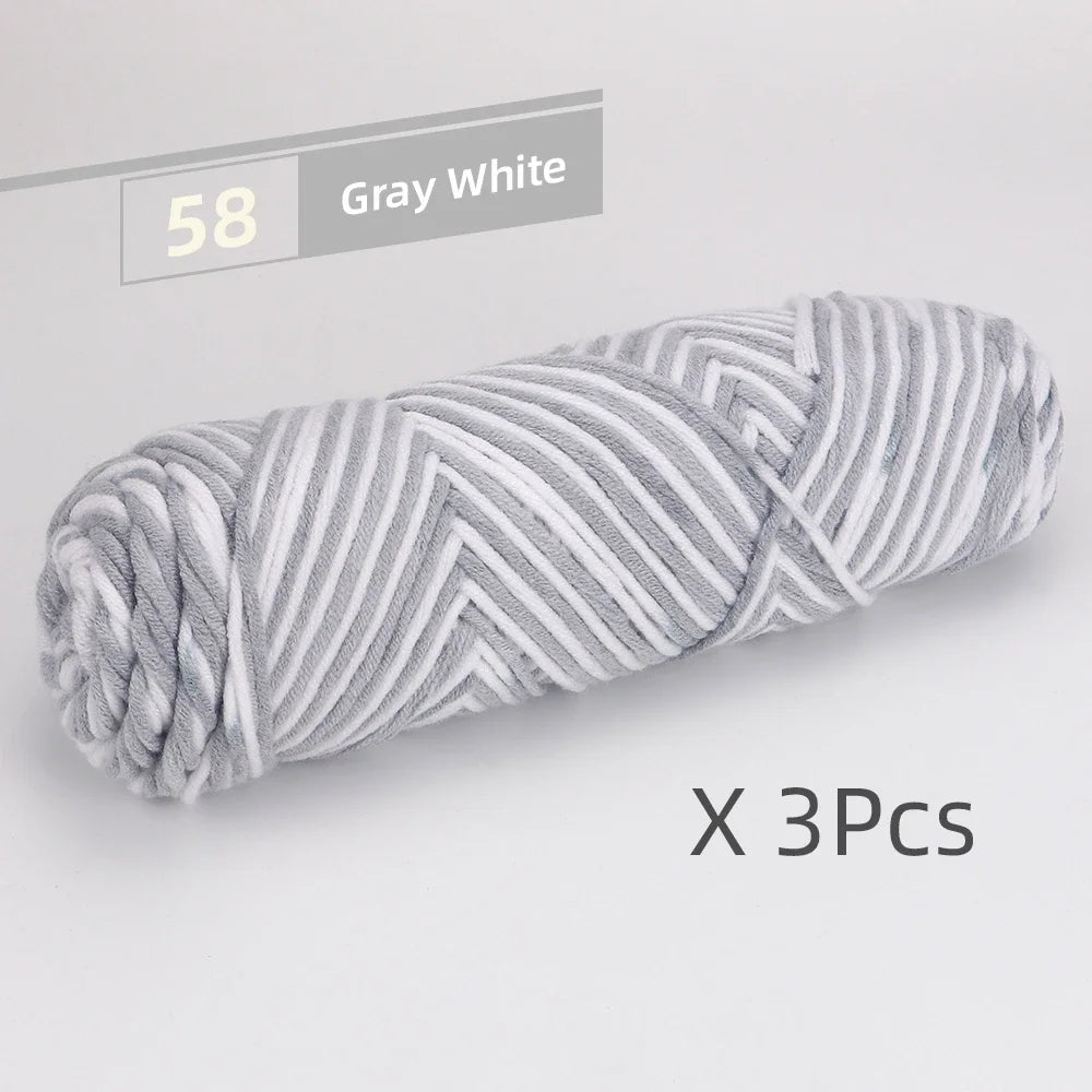 Light Worsted Soft Cotton Yarn | Pack of 3 Pcs-300g/10.5oz