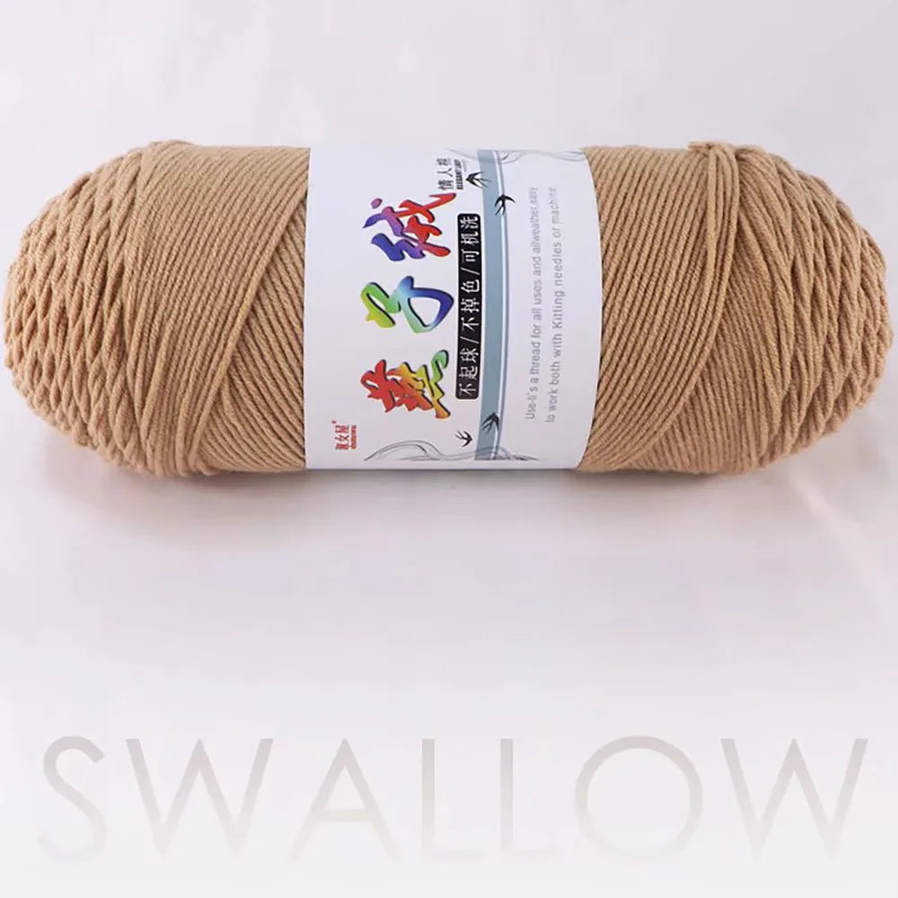 200g/pc Handmade Hand Woven Milk Cotton Yarn