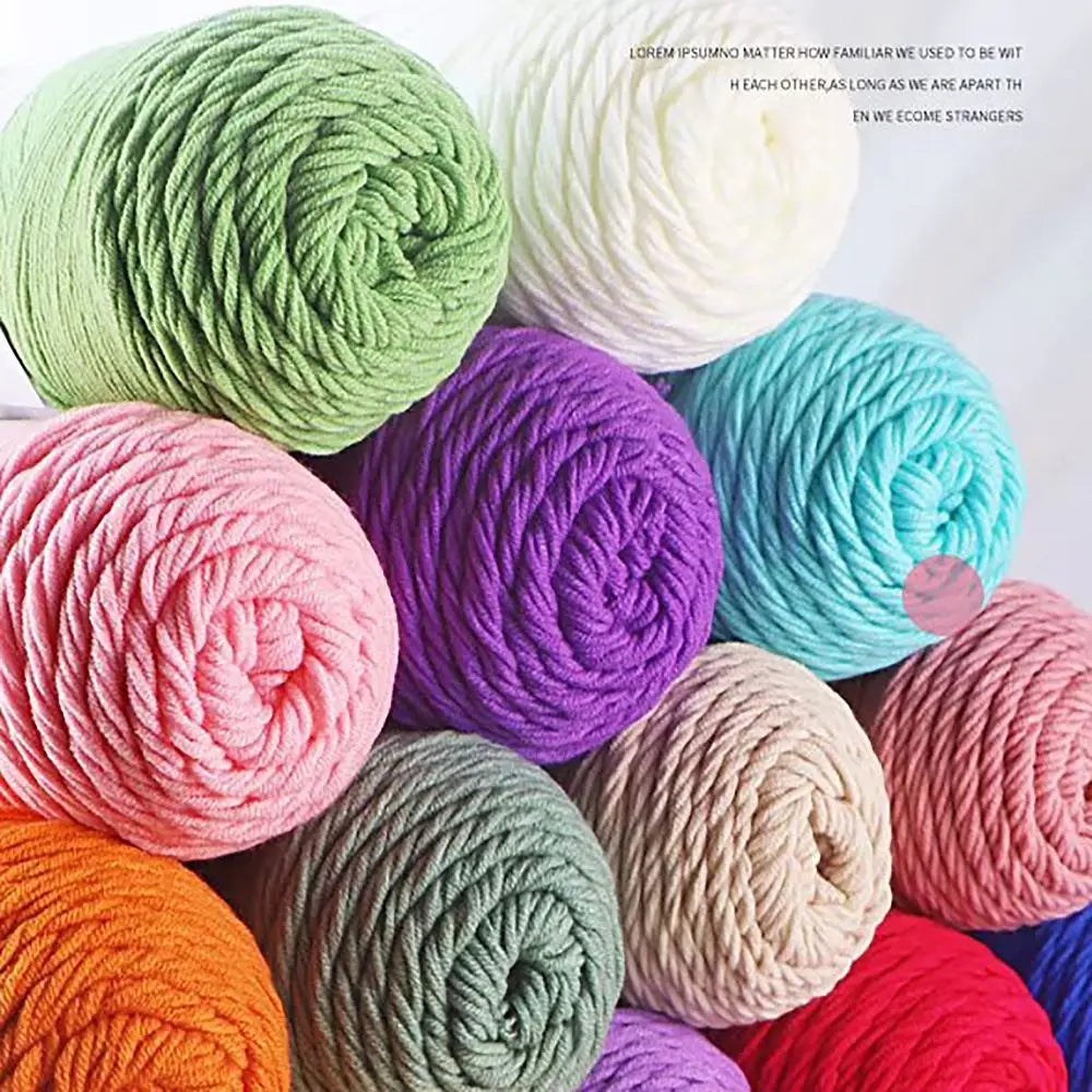 200g/pc Handmade Hand Woven Milk Cotton Yarn