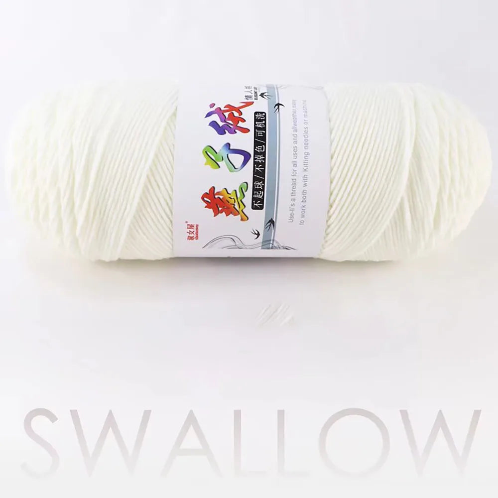 200g/pc Handmade Hand Woven Milk Cotton Yarn
