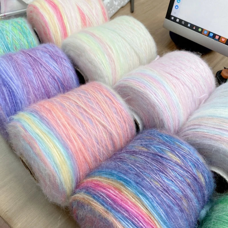 500g/roll Gradient Wool Mohair Yarn
