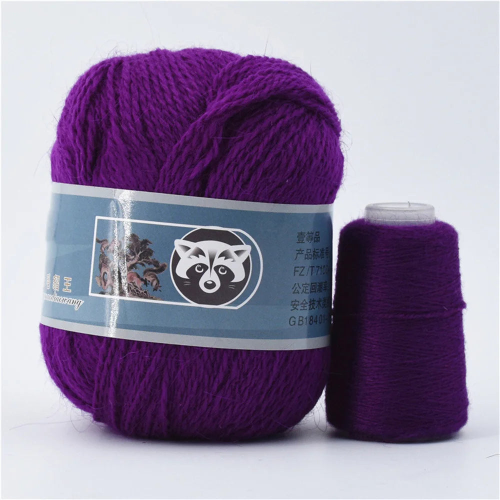 Mink Fur Yarn for Knitting and Crochet 2-Ply | 1 Skein 340 M 50+20g