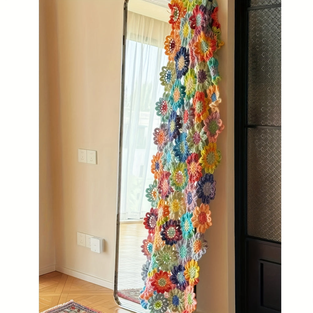 Gradient Rainbow Floral Crochet Blanket Kit